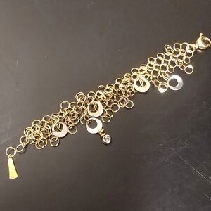 Orlando Orlandini 18kt Gold Scintille Bracelet with Diamond Pendant
